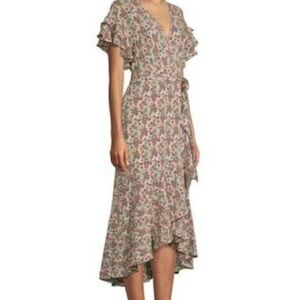 Max Studio Ruffle Floral Wrap Dress